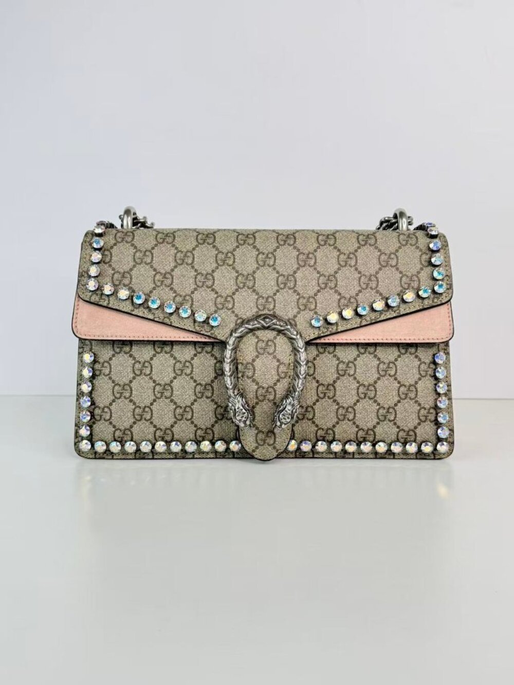 Gucci Dionysus GG supreme crystal shoulder bag